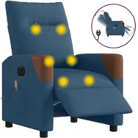 vidaXL Massagestoel elektrisch verstelbaar stof blauw