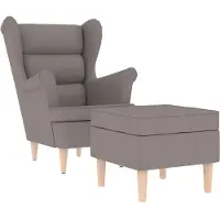 vidaXL Fauteuil met voetenbankje stof taupe