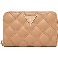 GUESS portemonnee Giully II SLG Medium Zip Around Wallet Beige Lichtbruin