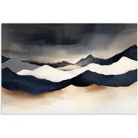 PosterMonkey Poster 60x40 cm - Bergen - Donkerblauw - Landschap - Posters - Kamer decoratie - Wanddecoratie woonkamer - Muurdecoratie slaapkamer