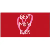 PosterMonkey Poster 160x80 cm - Moeder - Quote - Hartje - Rood - Posters - Kamer decoratie - Wanddecoratie woonkamer - Muurdecoratie slaapkamer