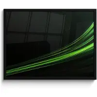 PosterMonkey Poster in lijst - Fotolijst 80x60 cm - Posters - Gaming - Lijnen - Boog - Groen - Posterlijst zwart - Decoratie - Wanddecoratie woonkamer - Muurdecoratie slaapkamer