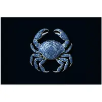 PosterMonkey Poster 60x40 cm - Krab - Delfts blauw - Dieren - Posters - Kamer decoratie - Wanddecoratie woonkamer - Muurdecoratie slaapkamer