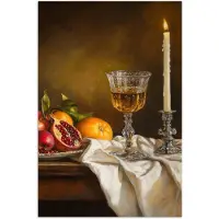 PosterMonkey Poster 20x30 cm - Fruit - Stilleven - Wijn - Kaars - Posters - Kamer decoratie - Wanddecoratie woonkamer - Muurdecoratie slaapkamer