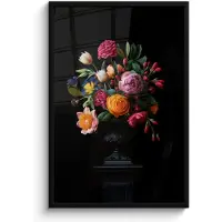 PosterMonkey Poster in lijst - Fotolijst 60x90 cm - Posters - Boeket - Romantisch - Kleurrijk - Posterlijst zwart - Decoratie - Wanddecoratie woonkamer - Muurdecoratie slaapkamer