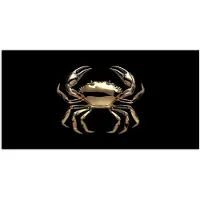 PosterMonkey Poster 80x40 cm - Goud - Krab - Dieren - Zwart - Posters - Kamer decoratie - Wanddecoratie woonkamer - Muurdecoratie slaapkamer