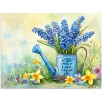 PosterMonkey Poster 40x30 cm - Lavendelbloemen - Quote - Gieter - Posters - Kamer decoratie - Wanddecoratie woonkamer - Muurdecoratie slaapkamer