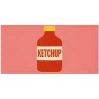 PosterMonkey Poster 40x20 cm - Ketchup - Fles - Rood - Minimalistisch - Posters - Kamer decoratie - Wanddecoratie woonkamer - Muurdecoratie slaapkamer