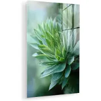 MuchoWow Glasschilderij 120x180 cm - Schilderij acrylglas - Blad - Plant - Groen - Textuur - Foto op glas - Muurdecoratie woonkamer - Wanddecoratie slaapkamer - Schilderijen