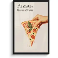 PosterMonkey Poster in lijst - Fotolijst 40x60 cm - Posters - Pizza - Kaas - Pepperoni - Posterlijst zwart - Decoratie - Wanddecoratie woonkamer - Muurdecoratie slaapkamer