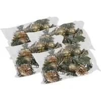 Othmar decorations Othmar Decoration Kerststukje decoratie - 24x st - goud - op stekers - 12 cm - kerstversiering