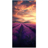 PosterMonkey Poster 20x40 cm - Lavendelveld - Zonsondergang - Paars - Posters - Kamer decoratie - Wanddecoratie woonkamer - Muurdecoratie slaapkamer