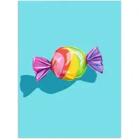 PosterMonkey Poster 30x40 cm - Blauw - Snoep - Regenboog - Posters - Kamer decoratie - Wanddecoratie woonkamer - Muurdecoratie slaapkamer