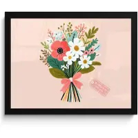 PosterMonkey Poster in lijst - Fotolijst 40x30 cm - Posters - Boeket - Strikje - Kaartje - Quote - Posterlijst zwart - Decoratie - Wanddecoratie woonkamer - Muurdecoratie slaapkamer