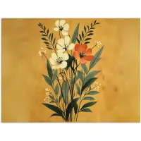 PosterMonkey Poster 160x120 cm - Bladeren - Boeket - Bloemen - Geel - Posters - Kamer decoratie - Wanddecoratie woonkamer - Muurdecoratie slaapkamer XXL