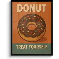 PosterMonkey Poster in lijst - Fotolijst 60x80 cm - Posters - Donut - Spikkels - Kleurrijk - Quote - Posterlijst zwart - Decoratie - Wanddecoratie woonkamer - Muurdecoratie slaapkamer