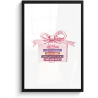 PosterMonkey Poster in lijst - Fotolijst 40x60 cm - Posters - Cadeau - Strik - Tekst - Roze - Posterlijst zwart - Decoratie - Wanddecoratie woonkamer - Muurdecoratie slaapkamer