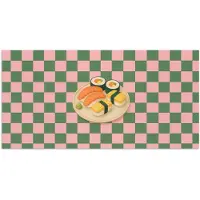 PosterMonkey Poster 160x80 cm - Sushi - Bord - Geblokt - Groen - Posters - Kamer decoratie - Wanddecoratie woonkamer - Muurdecoratie slaapkamer