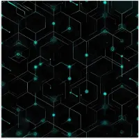 PosterMonkey Poster 30x30 cm - Gaming - Netwerk - Blauw - Punten - Patroon - Posters - Kamer decoratie - Wanddecoratie woonkamer - Muurdecoratie slaapkamer