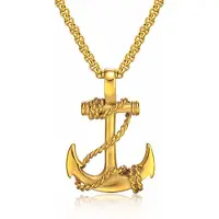Mendes Goudkleurige anker kettinghanger van Jewelry