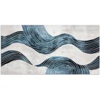 PosterMonkey Poster 80x40 cm - Lijnen - Golven - Abstract - Blauw - Posters - Kamer decoratie - Wanddecoratie woonkamer - Muurdecoratie slaapkamer