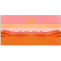 PosterMonkey Poster 80x40 cm - Zon - Abstract - Landschap - Oranje - Posters - Kamer decoratie - Wanddecoratie woonkamer - Muurdecoratie slaapkamer