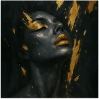 PosterMonkey Poster 100x100 cm - Gezicht - Vrouw - Verfspatten - Abstract - Posters - Kamer decoratie - Wanddecoratie woonkamer - Muurdecoratie slaapkamer XXL