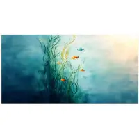 PosterMonkey Poster 160x80 cm - Waterplanten - Vissen - Kleurrijk - Water - Posters - Kamer decoratie - Wanddecoratie woonkamer - Muurdecoratie slaapkamer