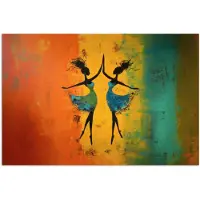 PosterMonkey Poster 60x40 cm - Dansen - Vrouwen - Verfstructuur - Posters - Kamer decoratie - Wanddecoratie woonkamer - Muurdecoratie slaapkamer