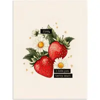 PosterMonkey Poster 30x40 cm - Aardbeien - Madeliefjes - Quote - Sterretjes - Posters - Kamer decoratie - Wanddecoratie woonkamer - Muurdecoratie slaapkamer