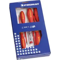 Promat /Tecwerk Schroevendraaierset | 7-delig | sleuf / PH | VDE - 4000828049