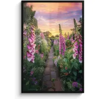 PosterMonkey Poster in lijst - Fotolijst 80x120 cm - Posters - Vingerhoedskruid - Bloemen - Tuin - Posterlijst zwart - Decoratie - Wanddecoratie woonkamer - Muurdecoratie slaapkamer