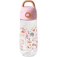 Rice - Plastic Kids Drinking Bottle with Fun Fair Print - Pink - 550 ml