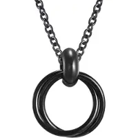LGT JWLS LGT Jewels Dubbele Cirkel kettinghanger RVS Zwart