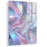 MuchoWow Glasschilderij 120x160 cm - Schilderij acrylglas - Golvend - Pasteltinten - Glanzend - Stof - Foto op glas - Muurdecoratie woonkamer - Wanddecoratie slaapkamer - Schilderijen