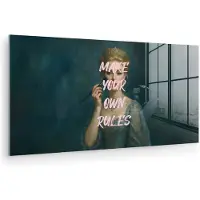MuchoWow Glasschilderij 40x20 cm - Schilderij acrylglas - Klassiek - Sierlijk - Roze - Foto op glas - Muurdecoratie woonkamer - Wanddecoratie slaapkamer - Schilderijen