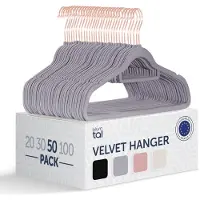 Blumtal - Kledinghangers - Velvet - Fluweel - Rose Gold - Grijs - 50 stuks
