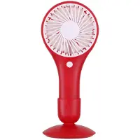 Urban Living draagbare USB ventilator - met standaard - rood - kunststof - 20 x 10 cm
