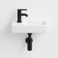 Linea Uno WOON-DISCOUNTER.NL - Ares 37 links - Glans wit - Toiletfontein - - Keramiek - Rechthoek - 251093