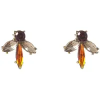 Go Dutch Label Oorknoppen Stone Stud Goud Bruin