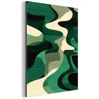MuchoWow Aluminium schilderij 30x40 cm - Wanddecoratie metaal - Abstract - Camouflage - Groen - Metalen muurdecoratie woonkamer - Decoratie industrieel - Foto op dibond - Industriële accessoires slaapkamer