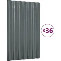 Super Merchant Dakpanelen 36 st 60x36 cm gegalvaniseerd staal antracietkleurig