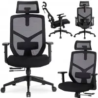 Mebel Elite Bento - Ergonomische Bureaustoel - Zwart - Draaibaar