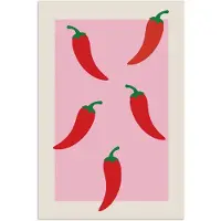 PosterMonkey Poster 120x180 cm - Pepers - Rood - Illustratie - Posters - Wanddecoratie keuken - Muurdecoratie woonkamer - Decoratieve accessoires - Kamer muur decoratie