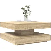 vidaXL Salontafel 360 graden draaibaar 70x70x34,5 cm sonoma eikenkleur