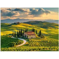 PosterMonkey Poster 160x120 cm - Toscane - Landschap - Wijngaarden - Posters - Kamer decoratie - Wanddecoratie woonkamer - Muurdecoratie slaapkamer XXL