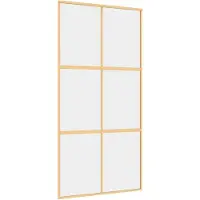 vidaXL Schuifdeur 102,5x205 cm helder ESG-glas en aluminium goudkleur