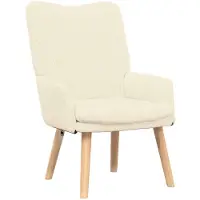vidaXL Fauteuil Crème 63 x 67 x 94 cm Stof