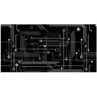 PosterMonkey Poster 40x20 cm - Gaming - Abstract - Lijnen - Rondjes - Zwart - Posters - Kamer decoratie - Wanddecoratie woonkamer - Muurdecoratie slaapkamer