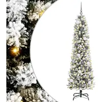 vidaXL Kunstkerstboom Wit 180 cm PVC en Metaal en Plastic
